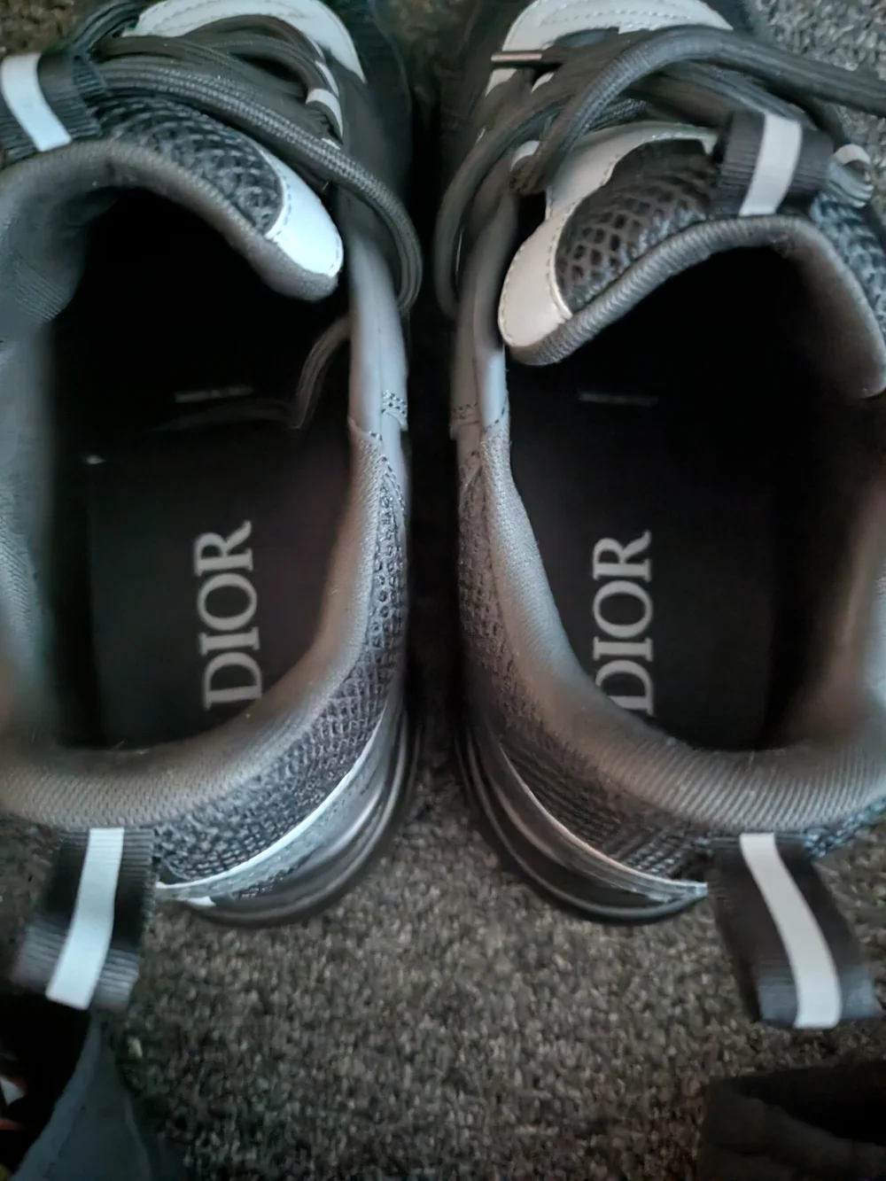 Dior Black Athletic Sneakers with Silver Trim